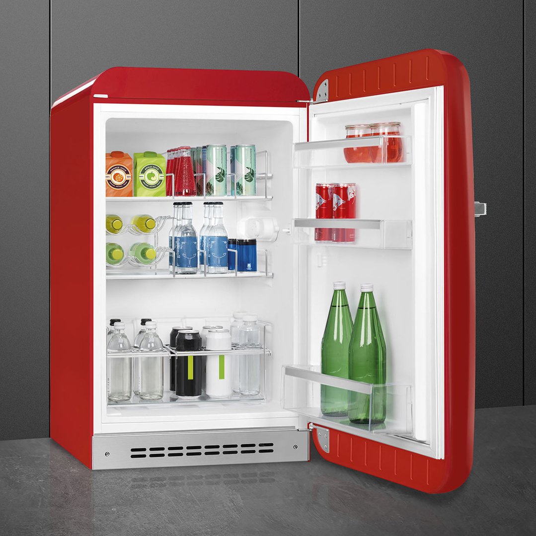 Smeg FAB 10 50's Style Retro Refrigerator, Happy Bar, Right Hand - Red FAB10HRRD5AU