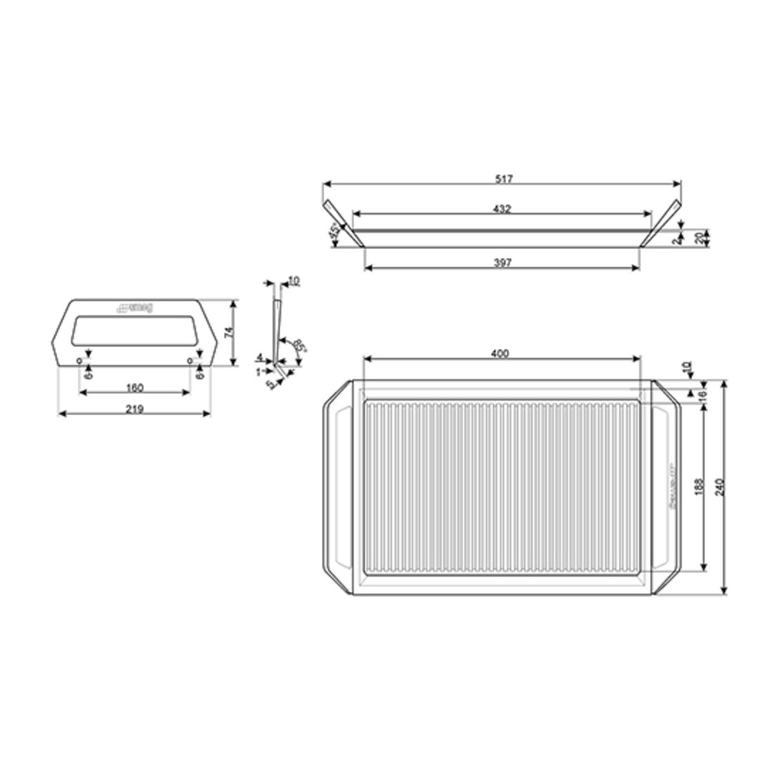 Smeg RECTANGULAR GRIDDLE PLATE GRIDDLE