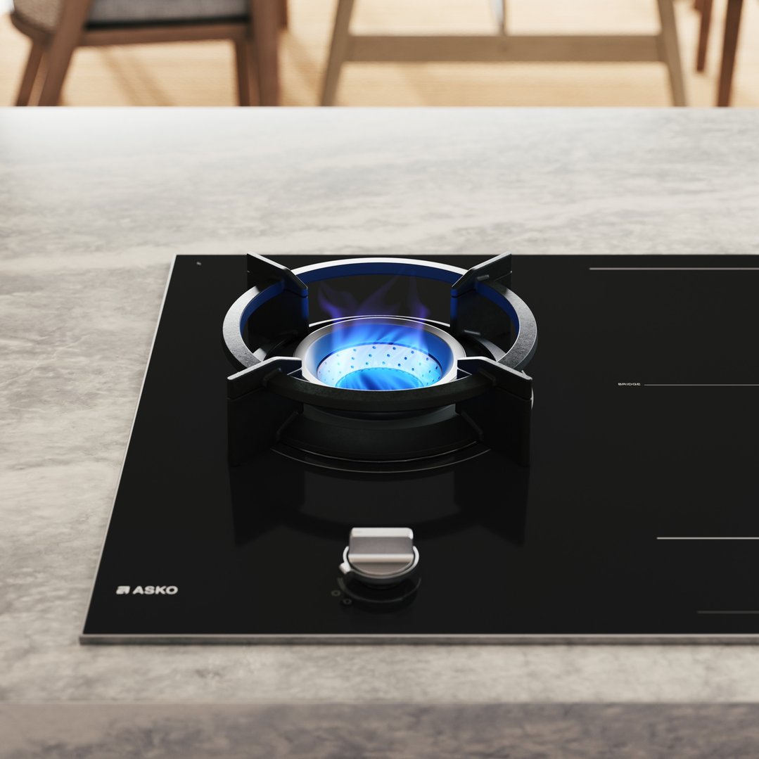 Asko 90cm Duo Fusion Combined Gas & Induction Cooktop - Black HIG89524BGD1