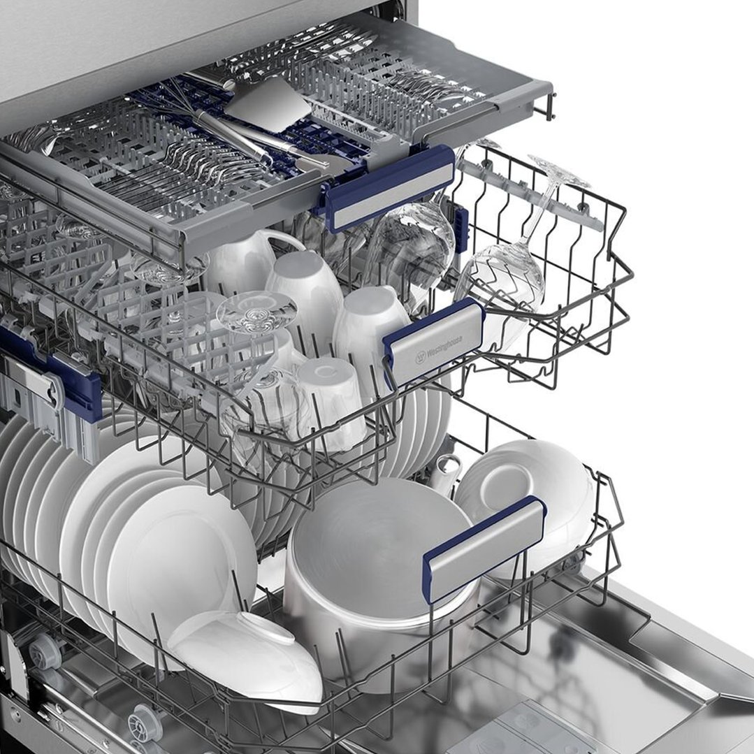 Westinghouse 60cm Freestanding Dishwasher, Stainless Steel, with 15 Place Settings WSF6608XB
