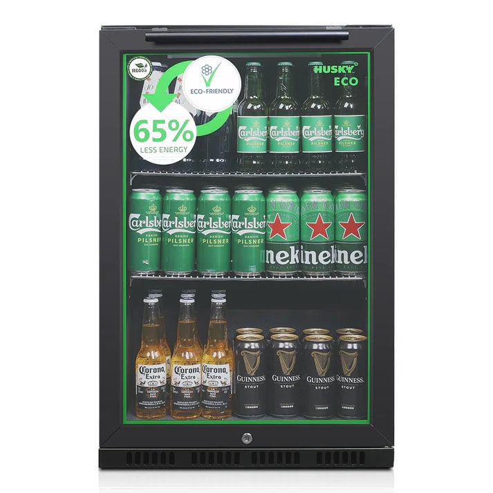 Husky 90L Eco Single Door Back Bar Drinks Chiller - Black C1HECO840BKAU