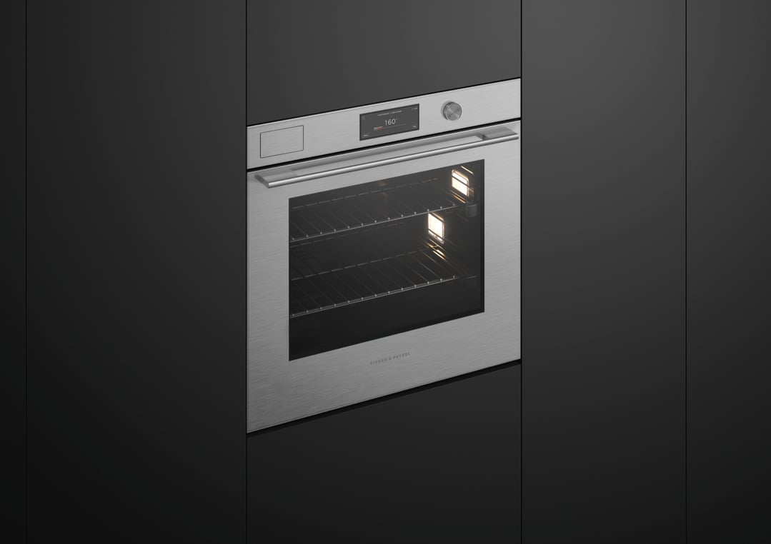 Fisher & Paykel 76cm Series 11, Contemporary Pyrolytic, Steam Assist Oven, Brushed Silver Glass OB76SCPSUDX3
