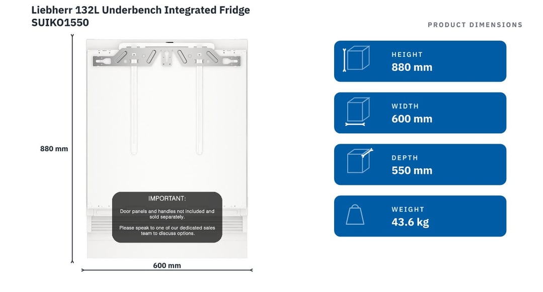 Liebherr 132L Underbench Integrated Fridge SUIKO1550