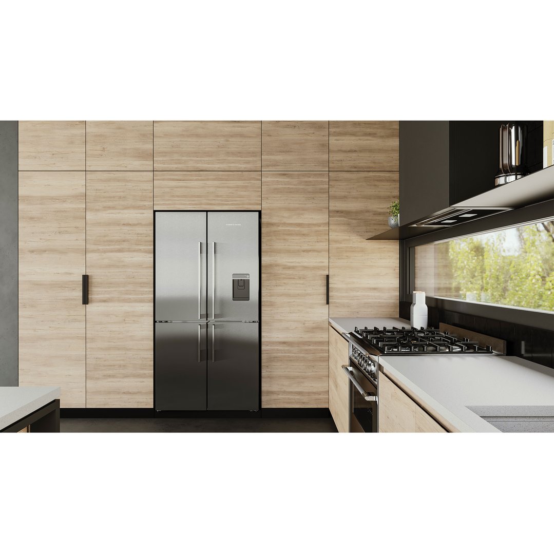 Fisher & Paykel 538L Series 7 Quad Door Refrigerator Freezer, Ice & Water RF605QDUVX2