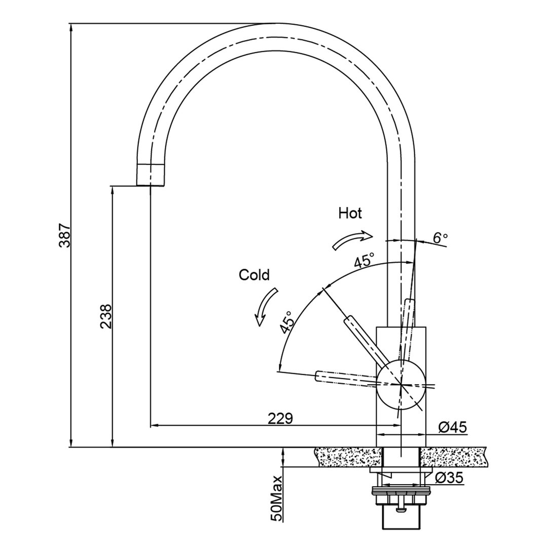 Franke EOS NEO Swivel Mixer Tap Stainless Steel TA9600