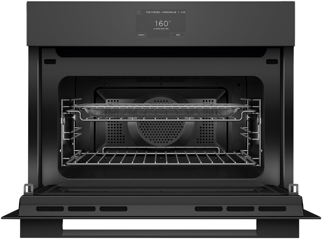 Fisher & Paykel 60cm Minimal Compact Combi-Microwave Oven, Black OM60NMTB5