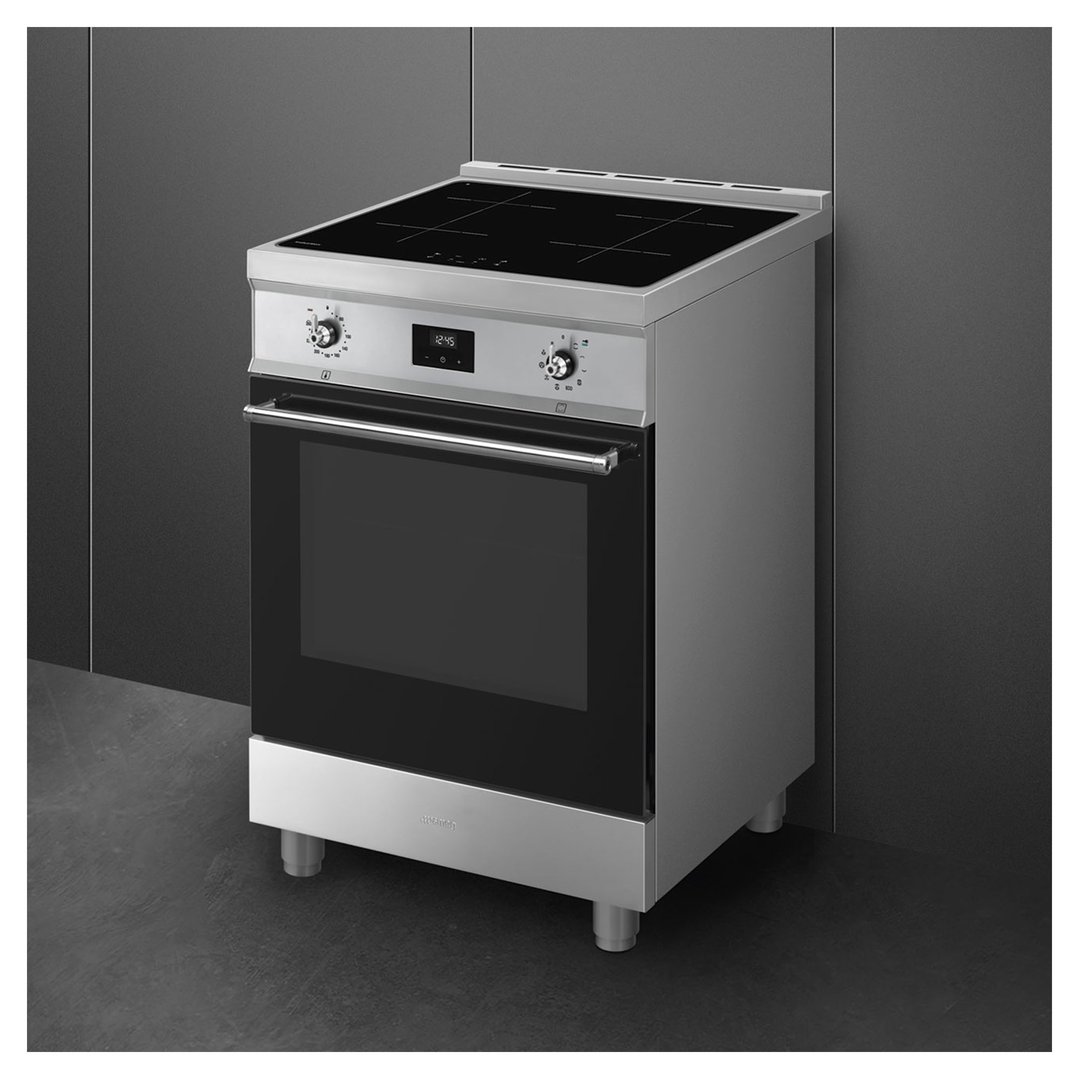 Smeg 60cm Classic Pyrolytic 4 Zone Induction Freestanding Cooker - Stainless Steel C6IPXT2