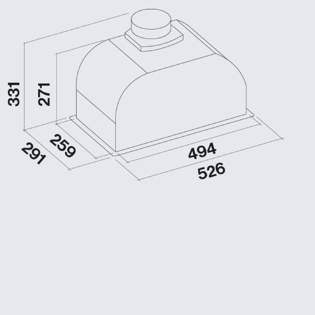 Falmec Gruppo Incasso Plus - 60cm Undermount Stainless Black F3GI60B2
