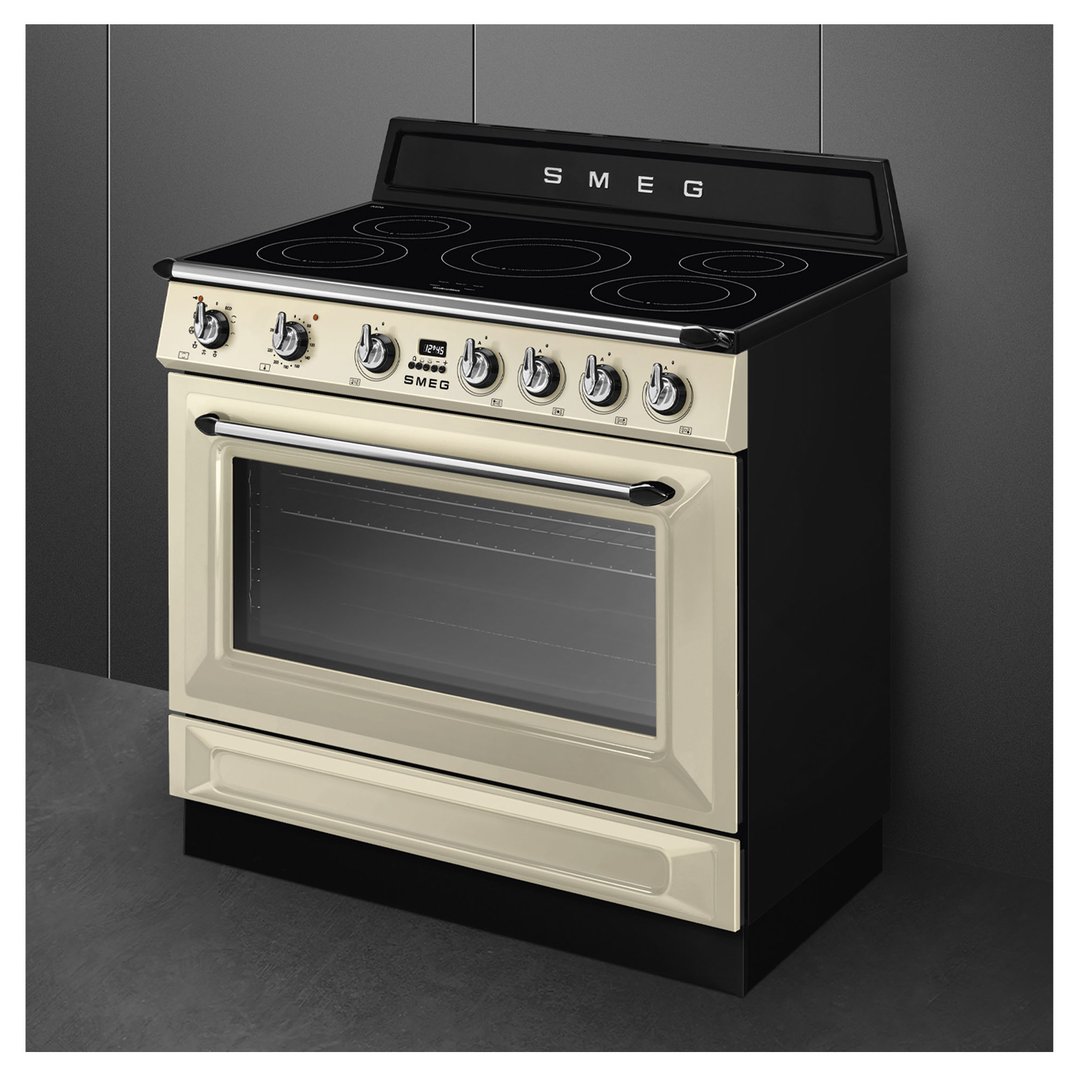 Smeg 90cm Victoria Aesthetic Cooker with Induction Hob Cream TR90IPP
