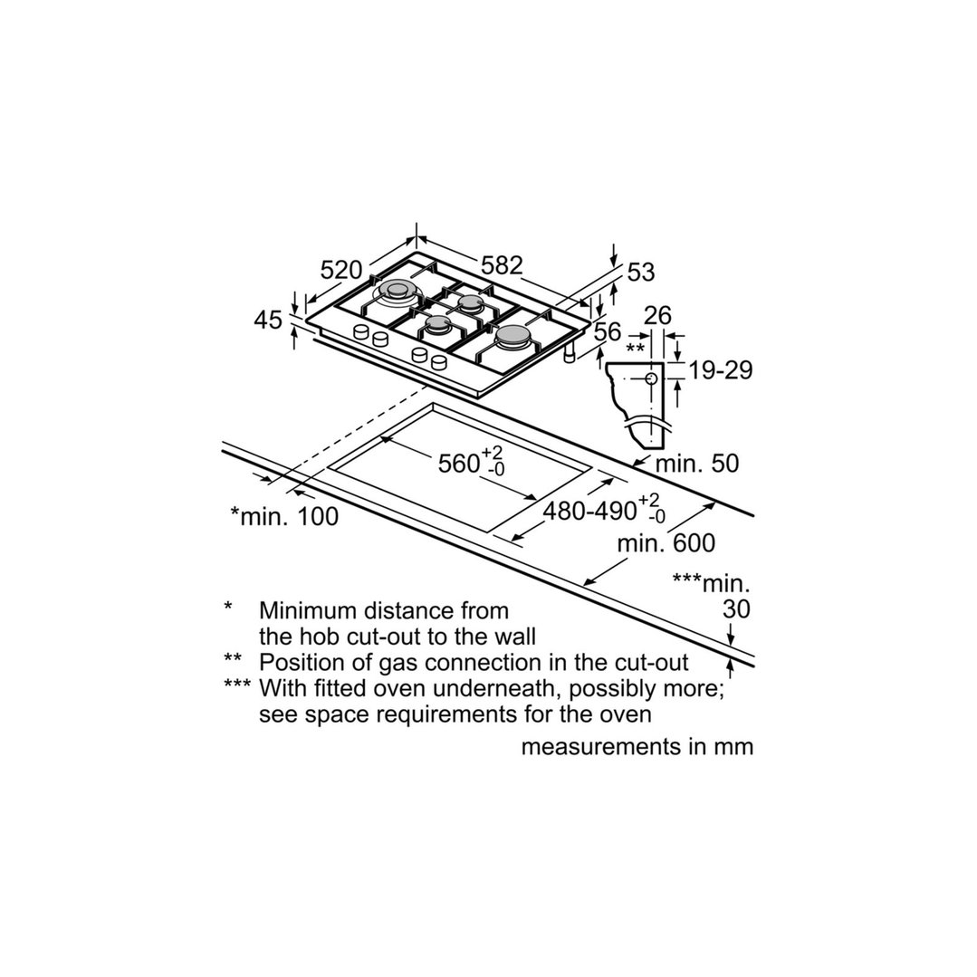 Bosch 60cm Gas Cooktop PCI6A5B90A