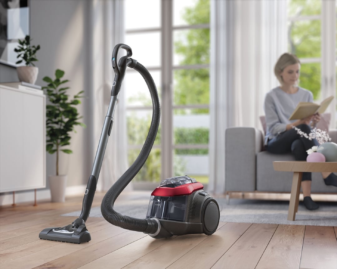 Electrolux Pure C9 Animal vacuum cleaner on a wooden floor in a living room