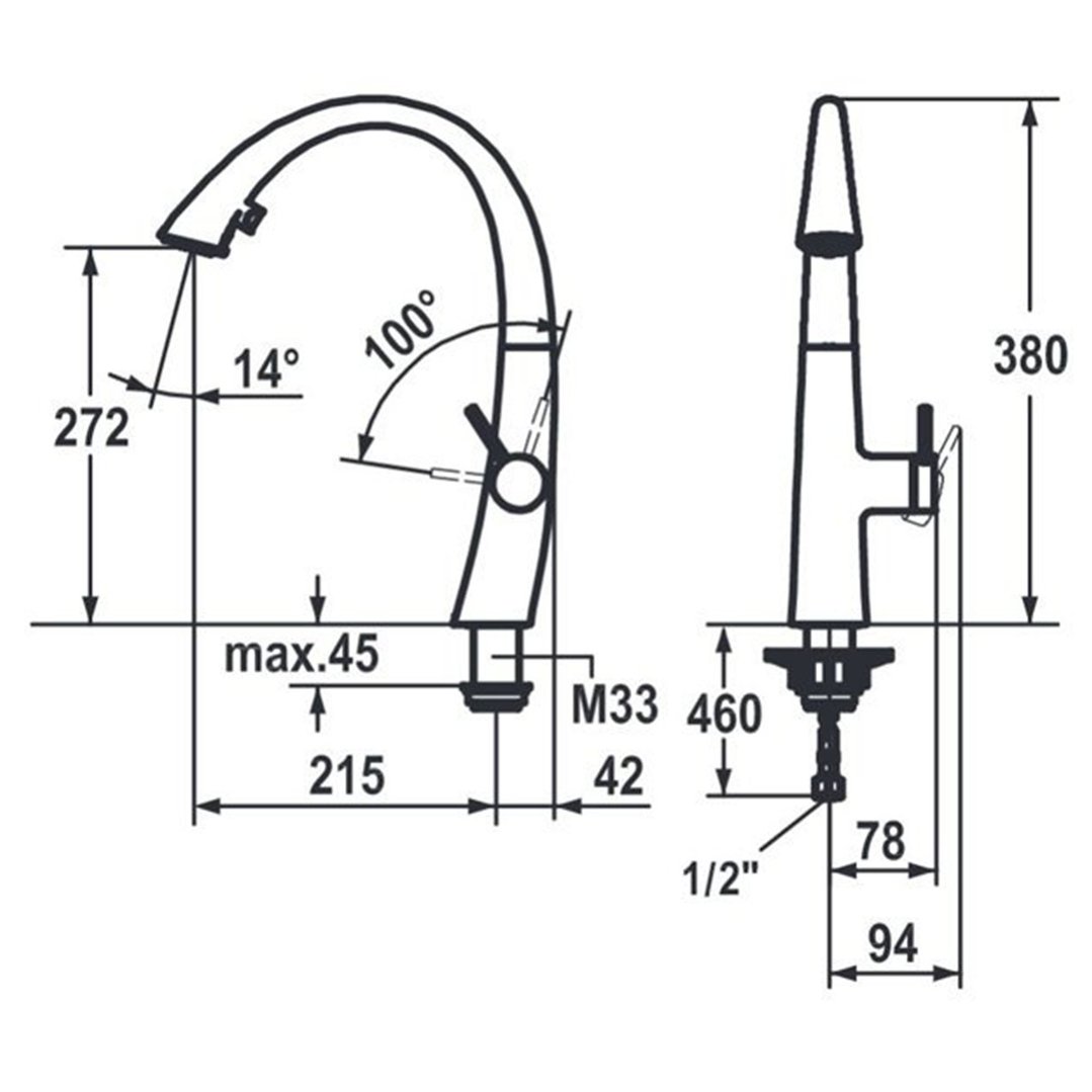 KWC Zoe Pull-Out Tap - Chrome 10201102000