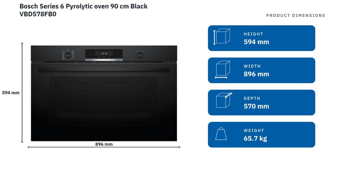 Bosch Series 6 Pyrolytic oven 90 cm Black VBD578FB0