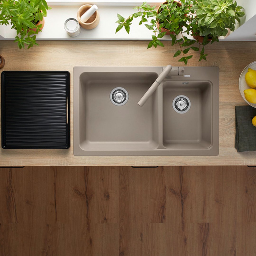Blanco Elegant 1 1/2 Bowl Sink Rock Grey NAYA8GK5