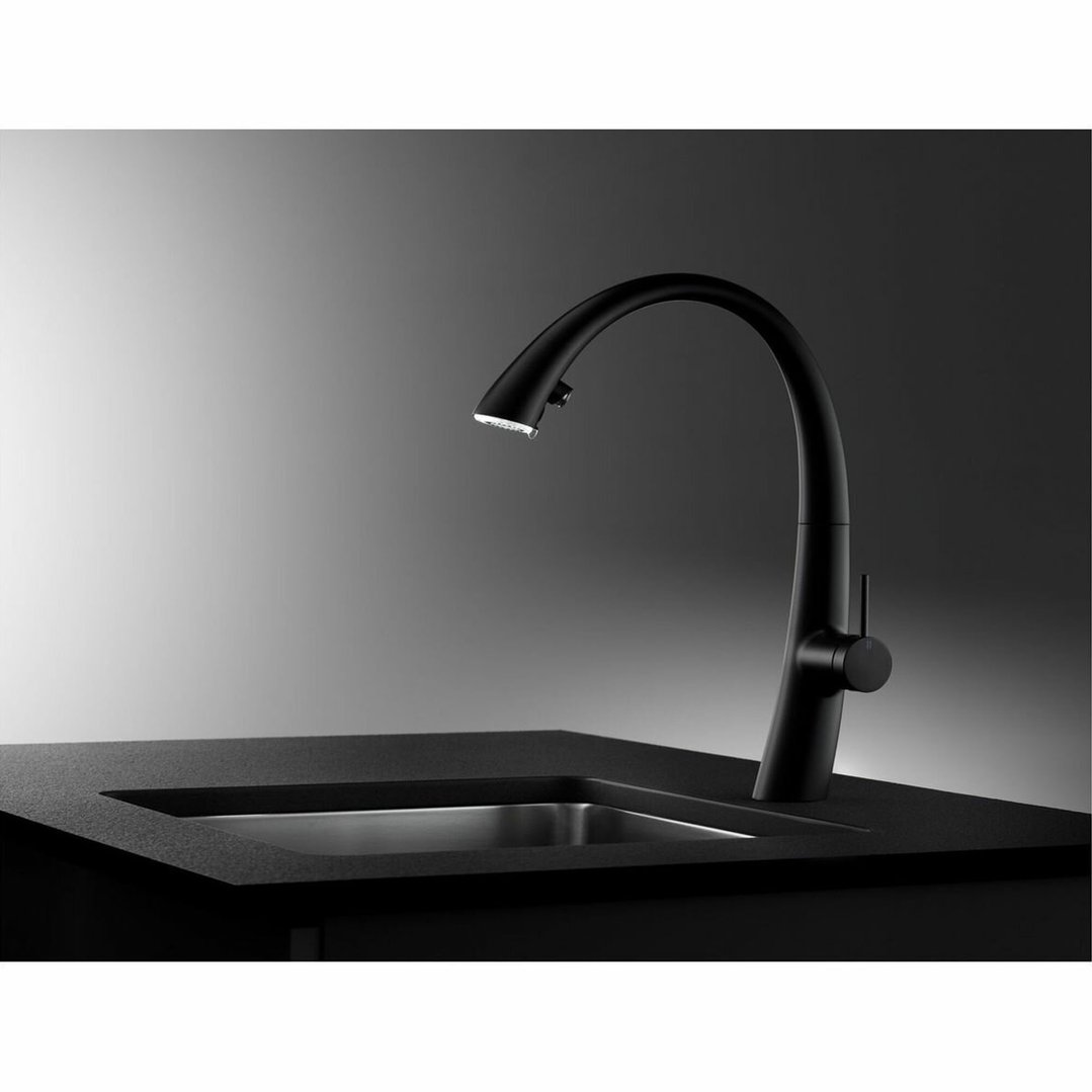 KWC Zoe Pull-Out Tap with Spray and Light - Matte Black 10201122176
