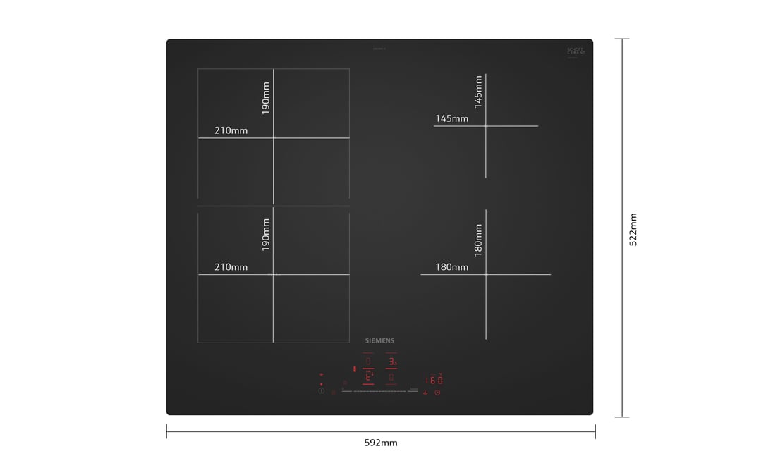 Siemens iQ500 60cm Combi Zone Cooktop, Matte ED61AHSC1E