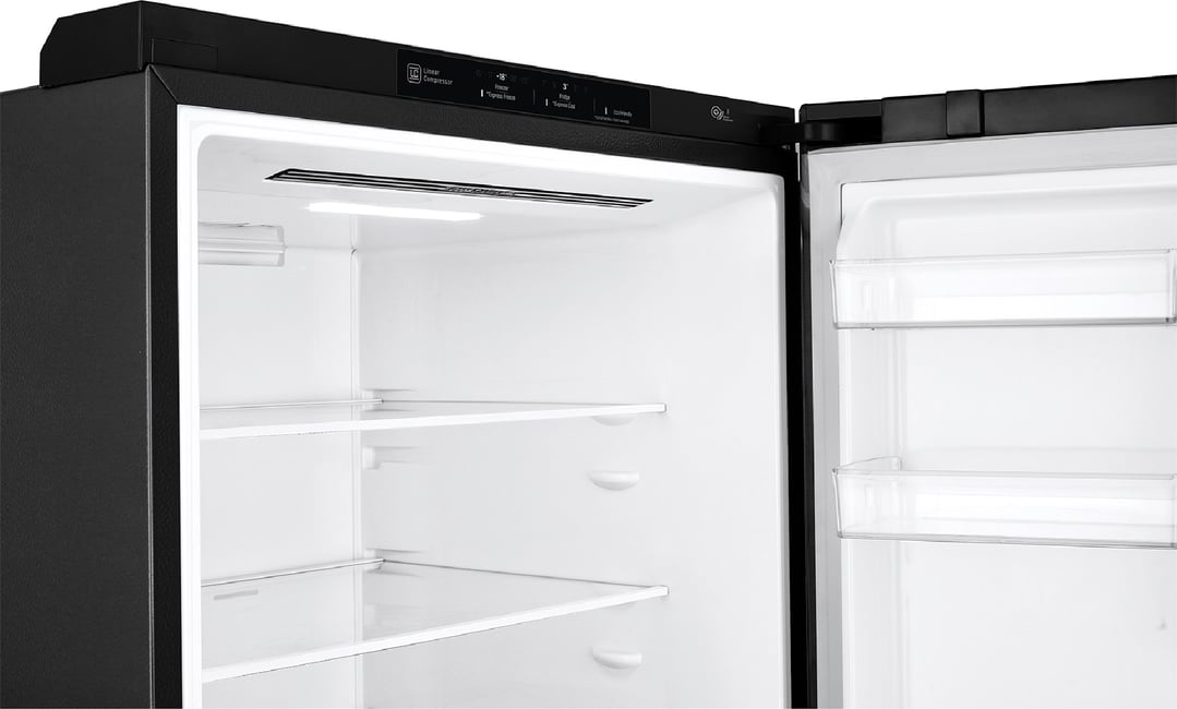 LG 420L Bottom Mount Fridge Black Steel GB455BTL