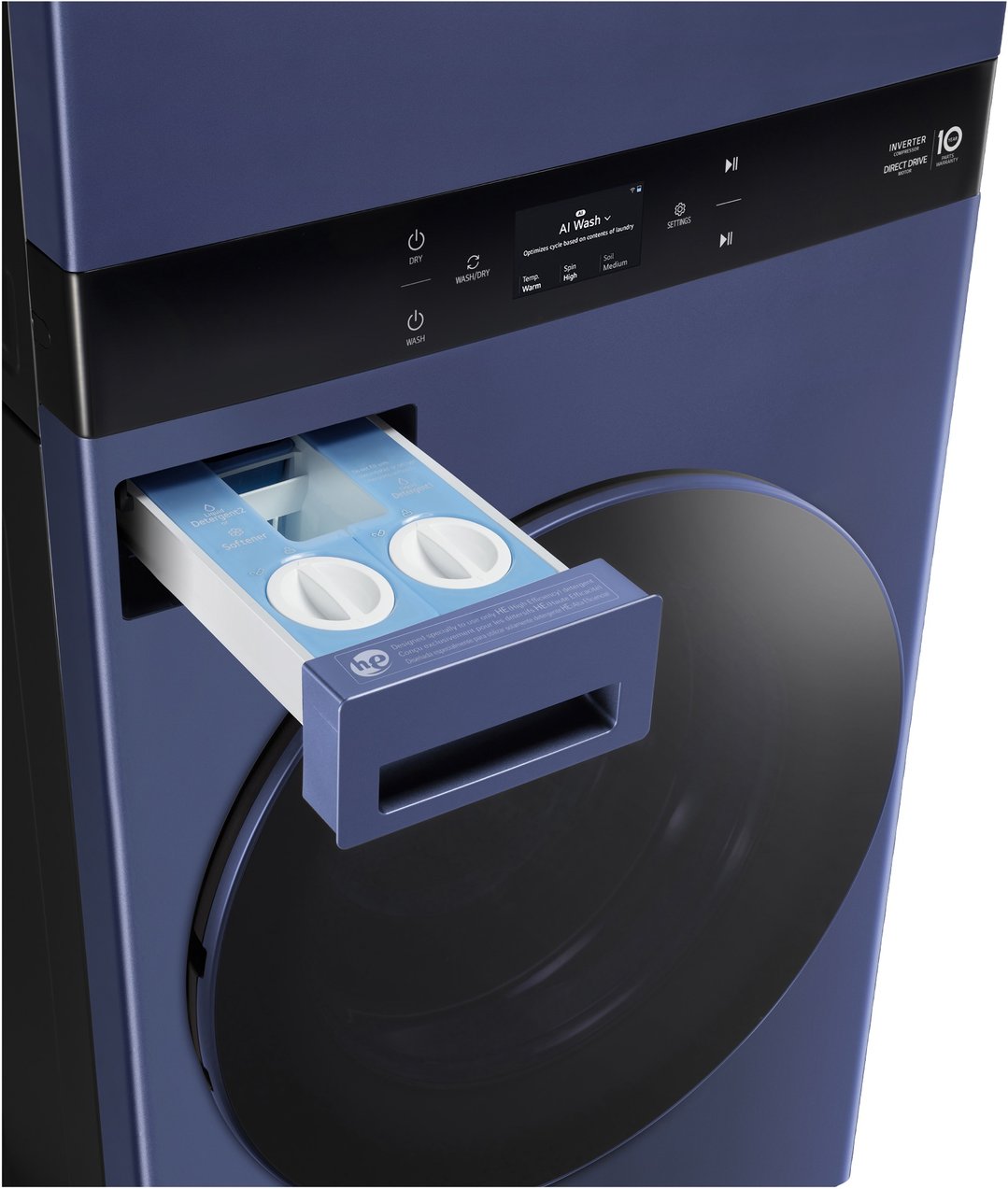 LG AI WashTower™ 19/10kg All-In-One Stacked Washer Dryer - Blue WWT-1910BLX