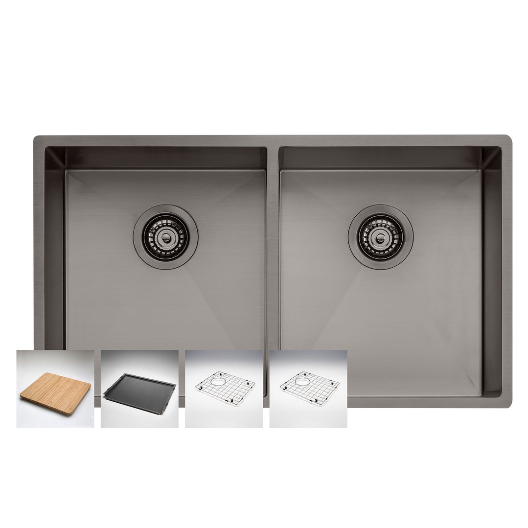 Oliveri Spectra Double Bowl Sink - Gunmetal SB63GM