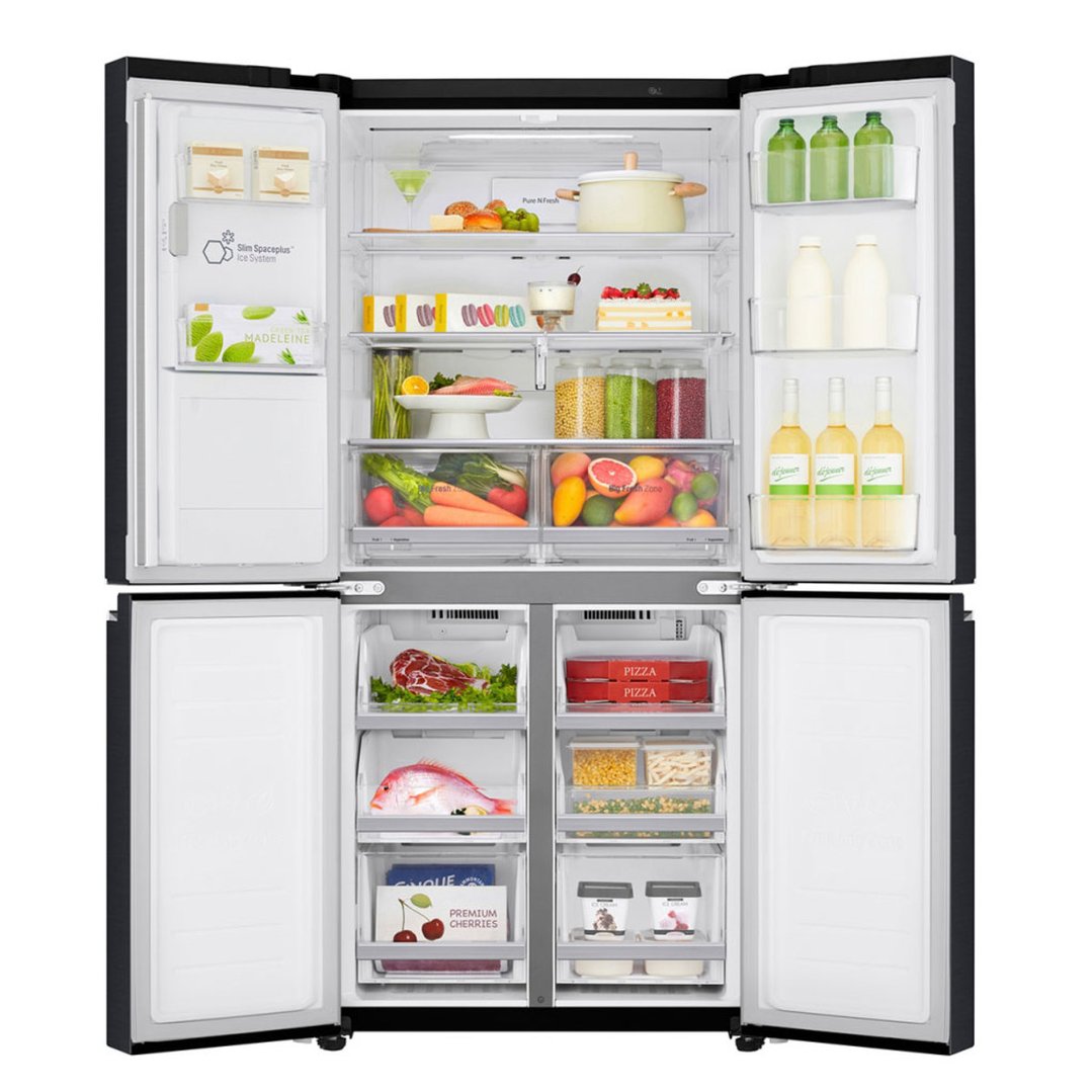 LG 506L Slim Plumbed French Door Fridge Matte Black Finish GFL570MBL
