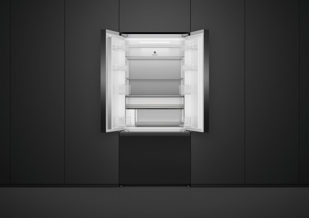 Fisher & Paykel 511L Series 7 Black Stainless Steel French Door Refrigerator Freezer, Ice & water RF505ANUB1