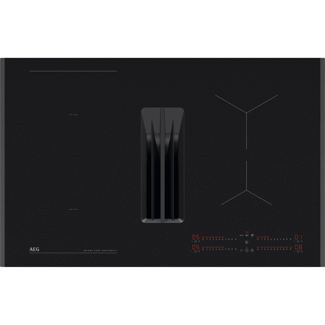 AEG 80cm 4 Zone Induction Cooktop with Integrated Rangehood NCH84B03FZ