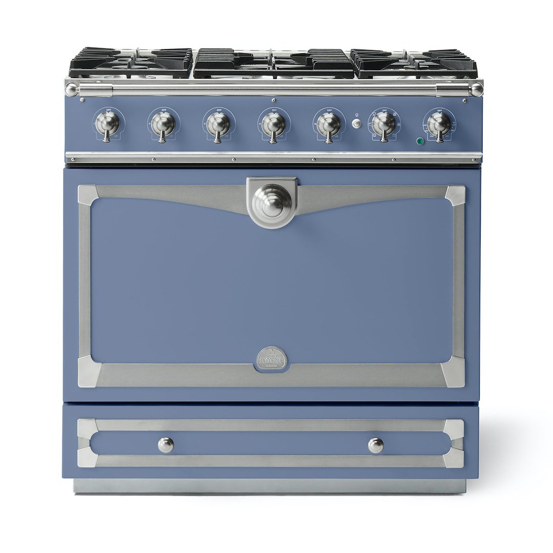 La Cornue Cornufé Albertine 90cm Dual Fuel Range Cooker - Paris Blue ALB90DFPB/N