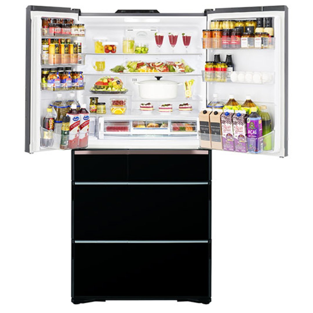 735L Black Glass French Door Fridge RZX740KAXK Signature Appliances