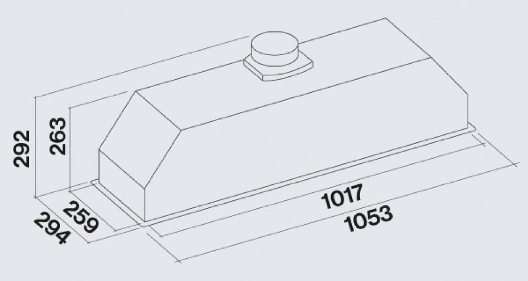 Falmec Gruppo Incasso Plus - 105cm Undermount Stainless Black F3GI10B2