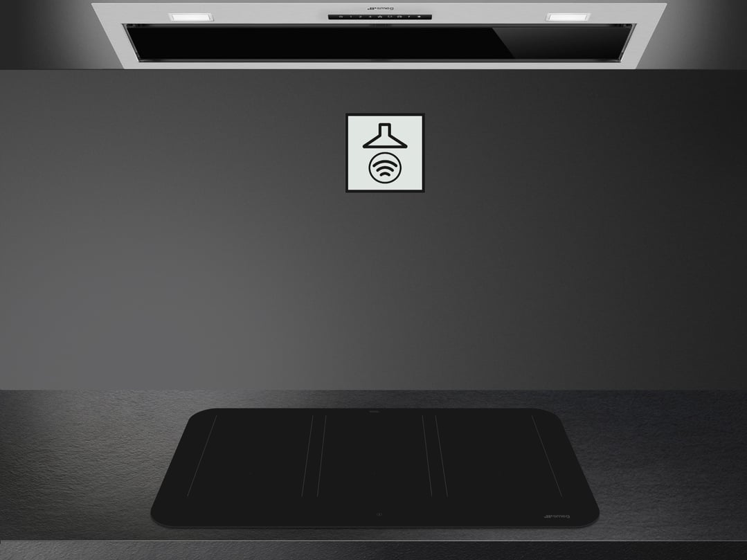 Smeg 90cm Isola Flat Induction Cooktop with Autovent 2.0 - Black SISL7964