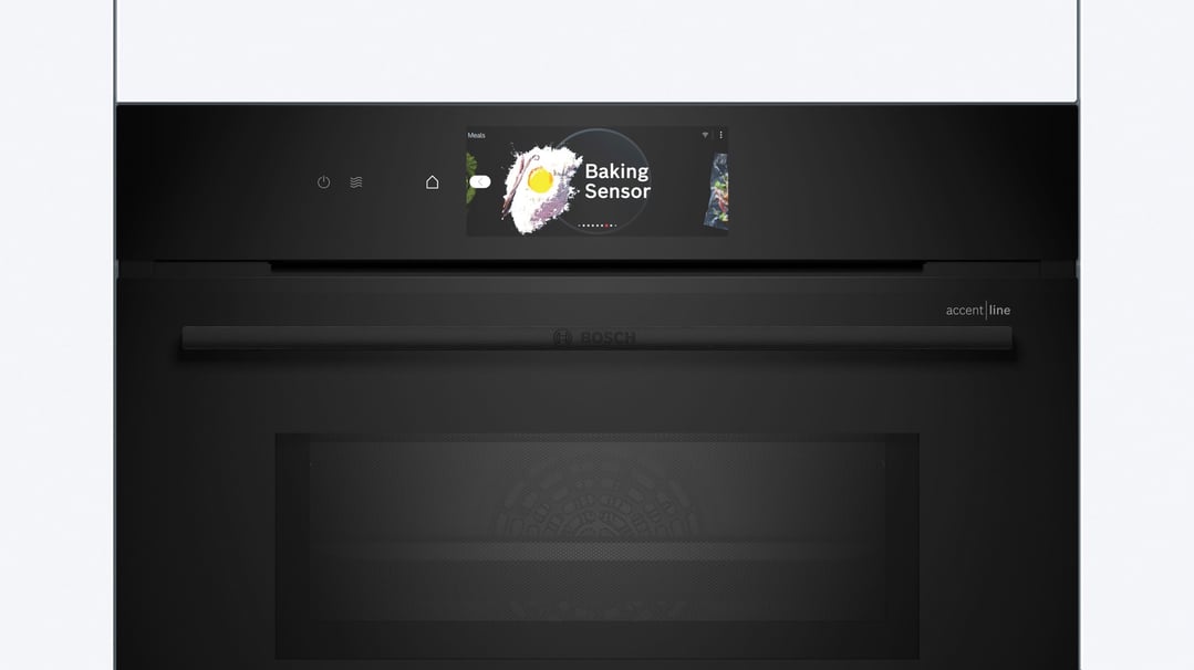Bosch 60cm Accentline Compact Combination Pyrolytic Oven with Microwave - TFT Touch Display Pro CMG978NB1A