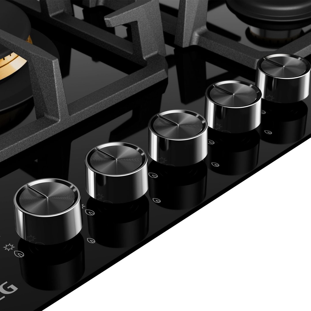 AEG 90cm 5 Burner Ceramic Glass Gas Cooktop HGC9566BB