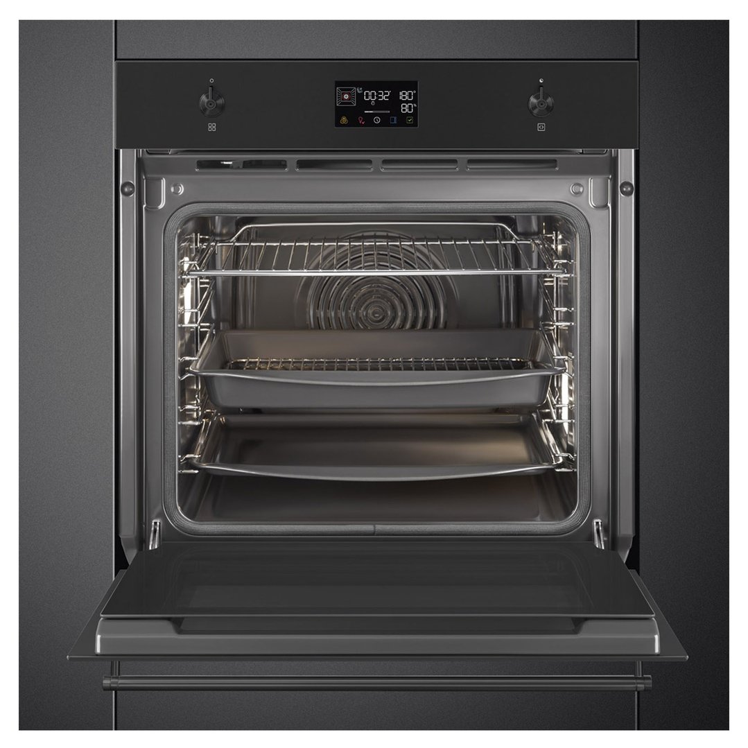 Smeg 60cm Classic Pyro Oven - EvoScreen - Matte Black SOPA6302TN
