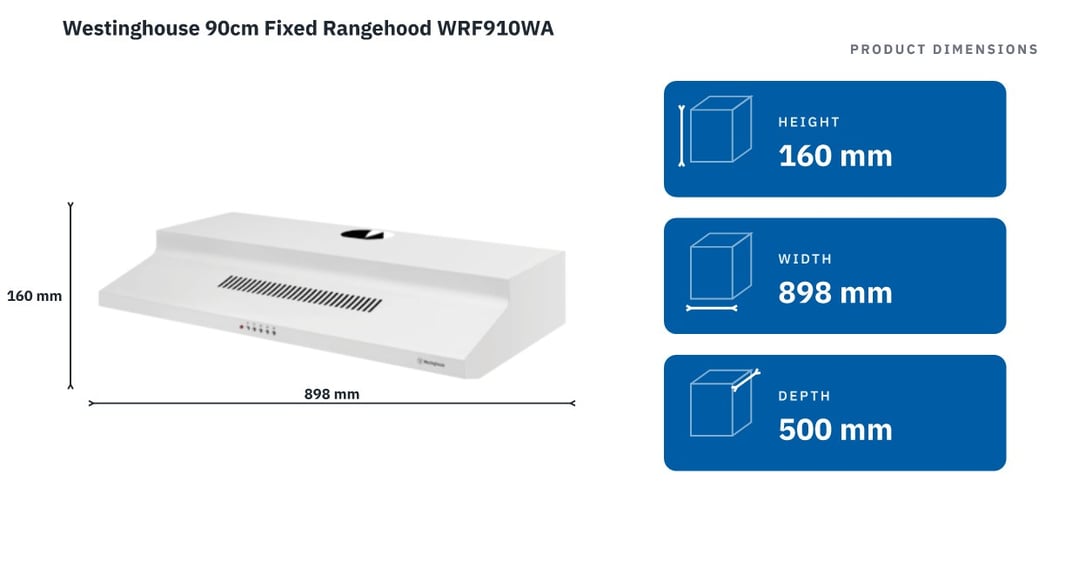 Westinghouse 90cm Fixed Rangehood WRF910WA