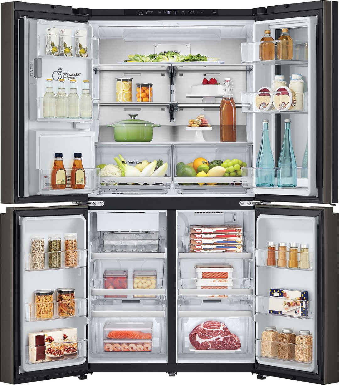 LG 642L French Door Fridge in Black Stainless Finish GF-V700BSLC