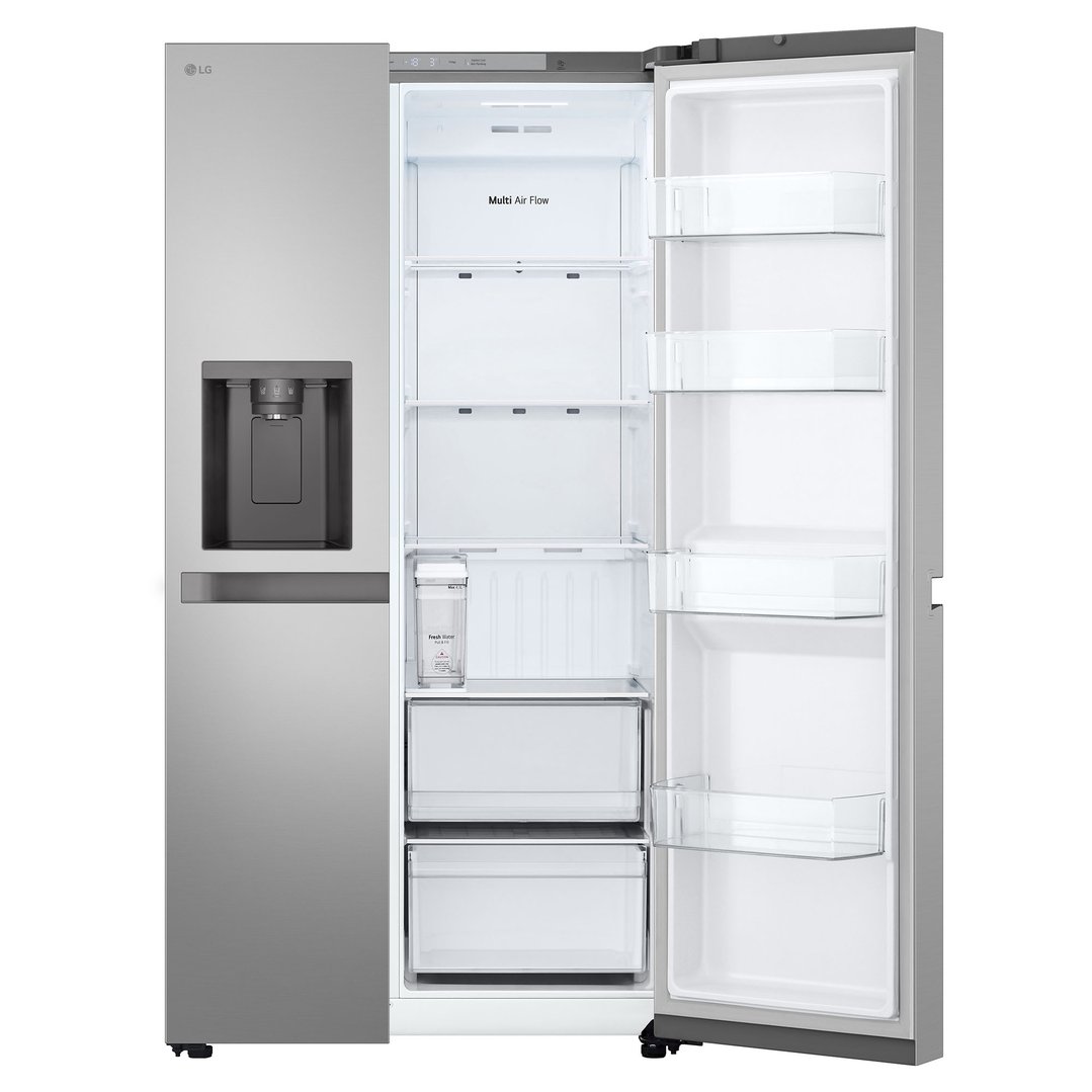 LG 641L Side by Side Fridge in Stainless Finish, Non-Plumbed GS-N599PL