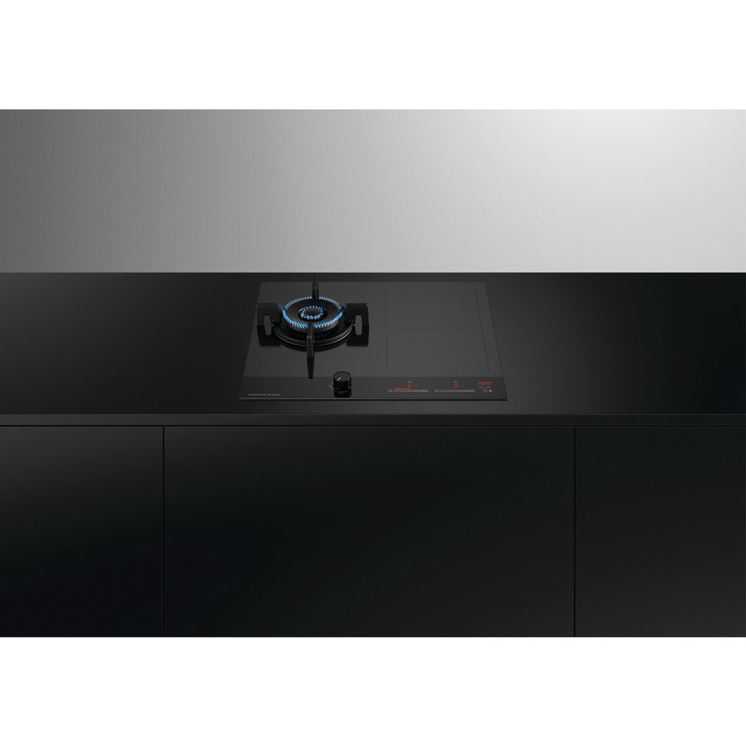 Fisher & Paykel 60cm Series 9 1 Burner + 2 Zone Hybrid Cooktop, 2 SmartZones, Natural Gas CGI603DNGTB4