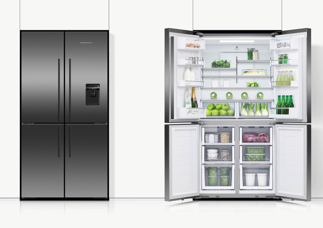 Fisher & Paykel 538L Series 7 Quad Door Refrigerator Freezer, Ice & Water RF605QDUVB2