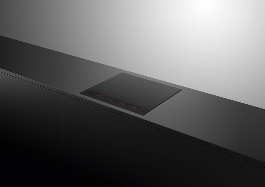 Fisher & Paykel 60cm Series 7, 4 Zone Induction Cooktop, SmartZone, Low Current, Black CI604ZDTPB5