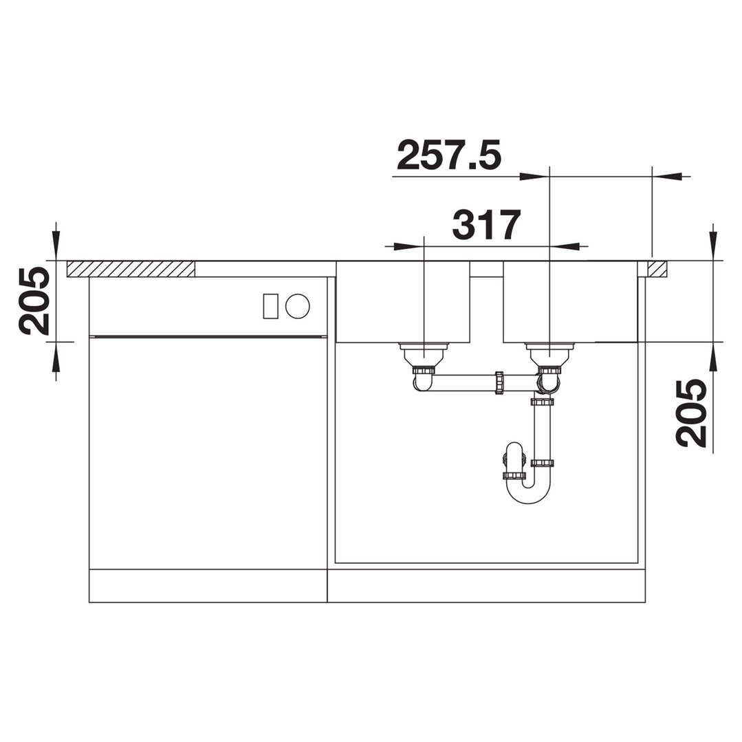 Blanco Double Bowl Sink with Drainer. LEMIS8SLIFK5