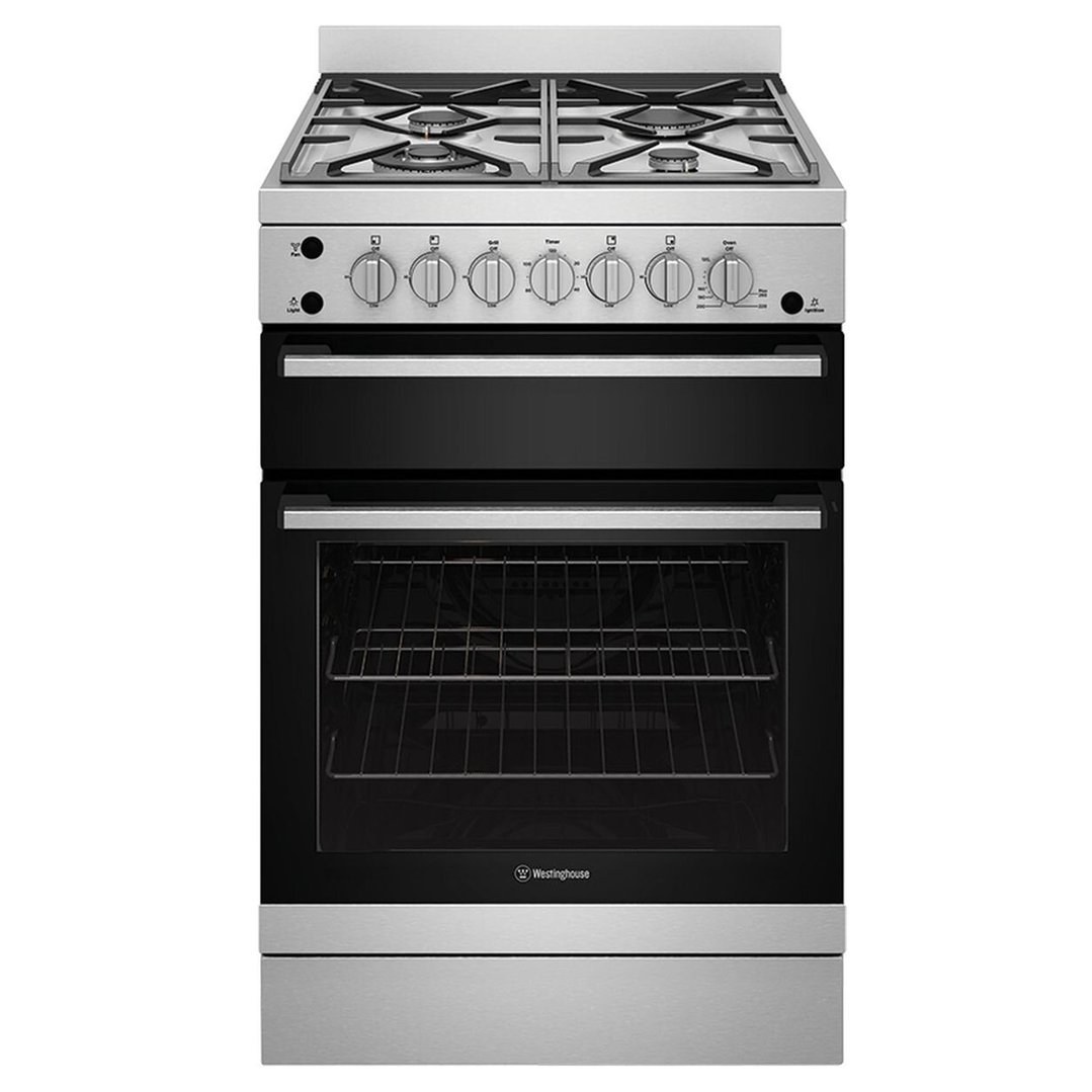 Westinghouse 60cm Freestanding Gas Oven and Gas Cooktop Stainless