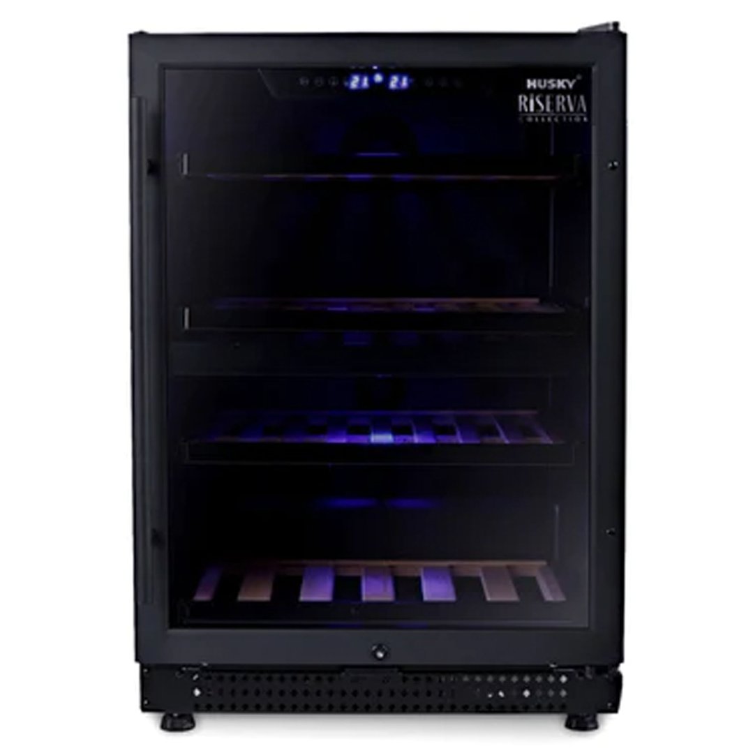 Husky Riserva 154L Dual Zone Wine Fridge in Black HUSWS54DMBZY