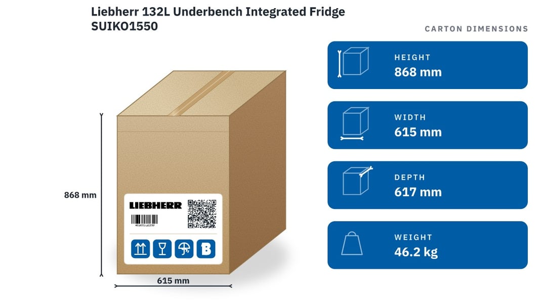 Liebherr 132L Underbench Integrated Fridge SUIKO1550