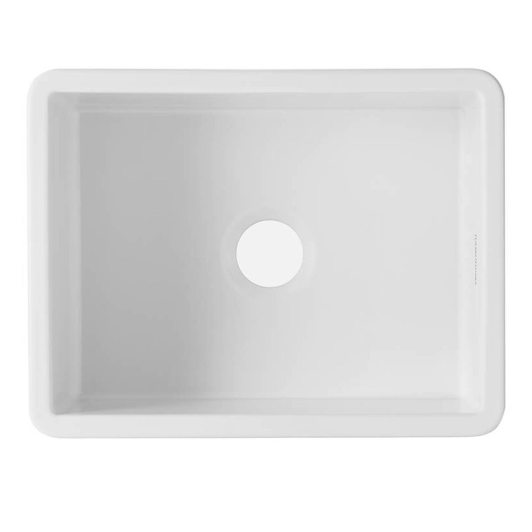 Turner Hastings Cuisine 60 x 46 Inset / Undermount Fine Fireclay Matte White Sink With Overflow CU603FS-MW-OF