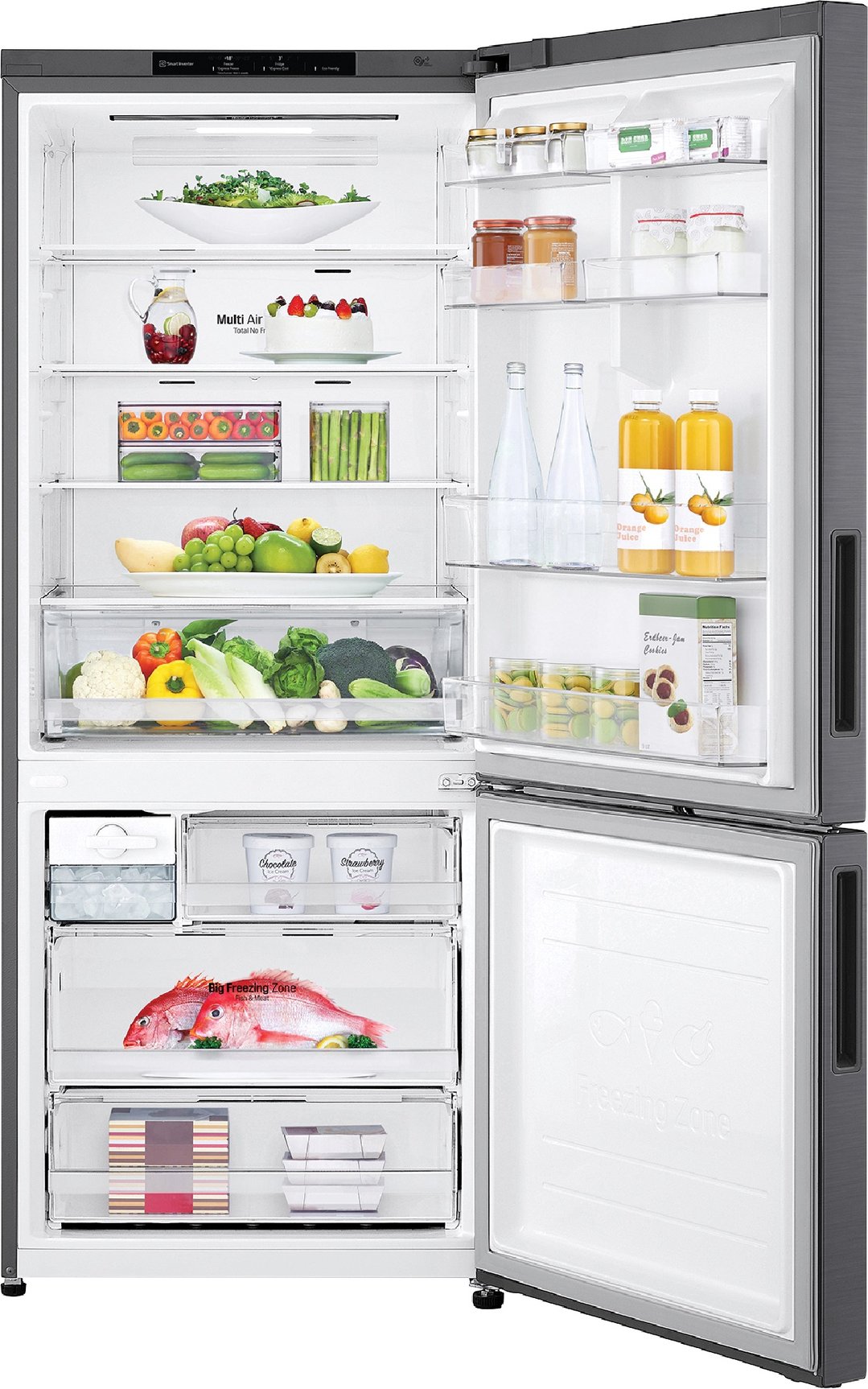 LG 420L Bottom Mount Fridge Dark Graphite GB455UPLE