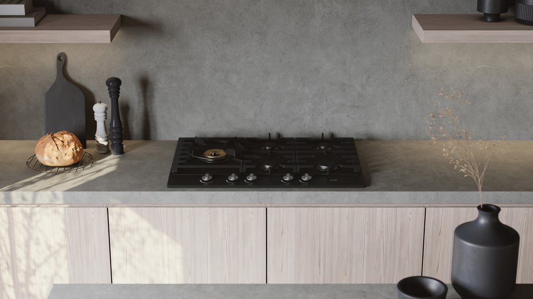 Asko 75cm Gas Cooktop Graphite Black HG1776AD