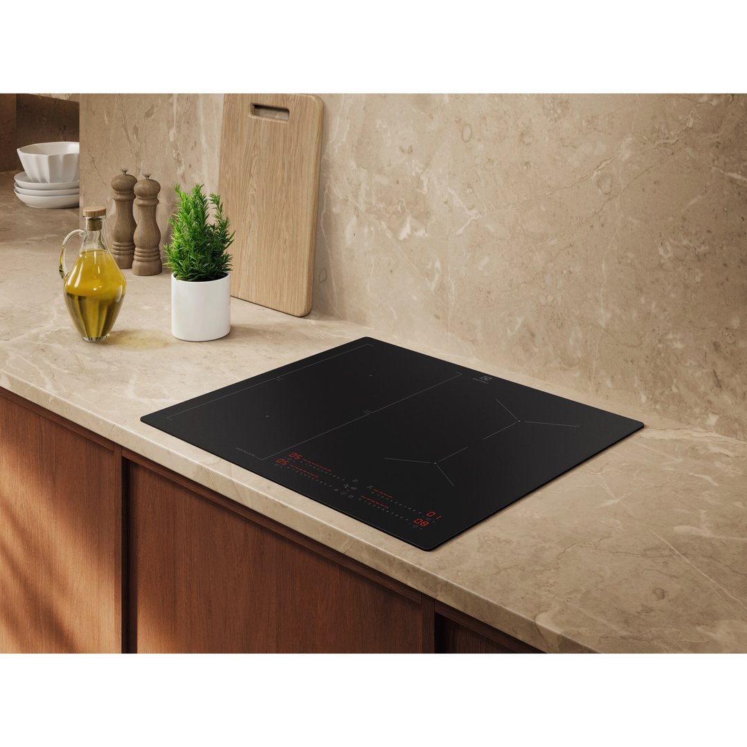 Electrolux 60cm 4 Zone Induction Cooktop with SaphirMatt SE Surface, Matte Black - 800 Series KIS67453IT