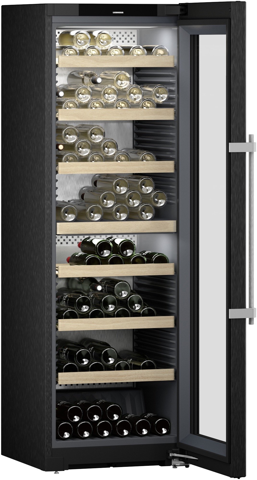 Liebherr 155 Bottle Dual Zone Wine Fridge - Black Steel WPBS5262RHH