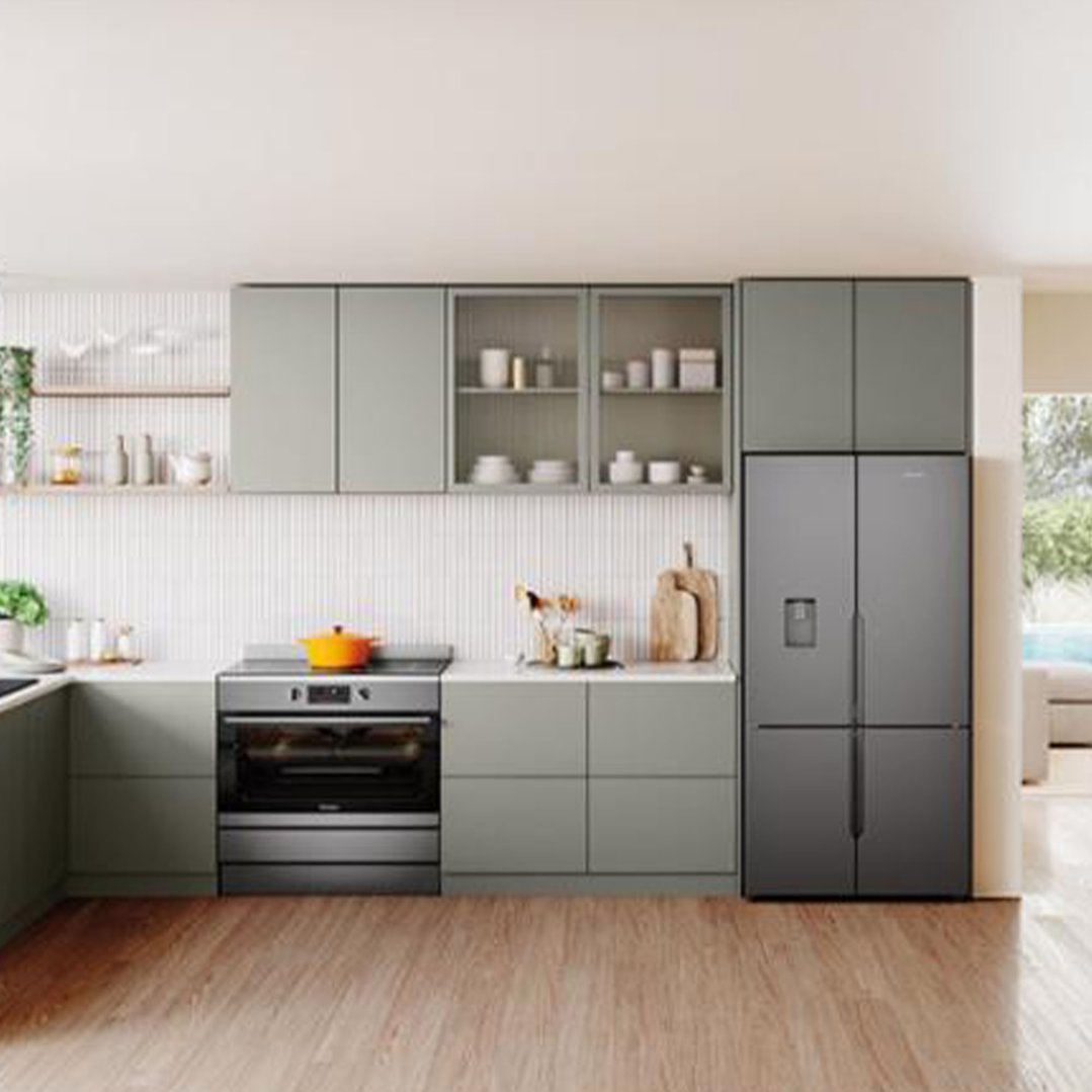 Westinghouse 90cm Electric Freestanding Oven with Air Fry, Dark Stainless Steel WFE9756DD