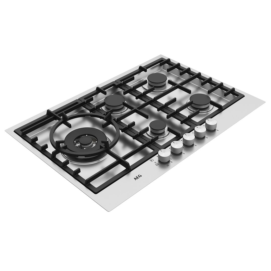 AEG 75cm 5 Burner Stainless Steel Gas Cooktop HG75FXB Signature